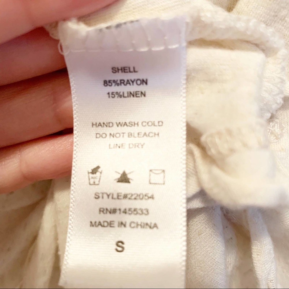 Anthropologie W5 Cream Floral Embroidered Tank Top - Picture 5 of 5